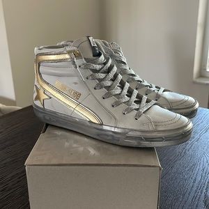 Golden Goose Slide Leather High Top Sneakers